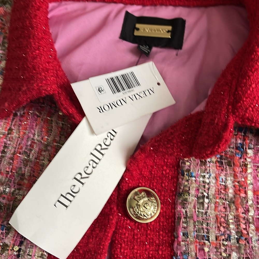 Alexia Admor Red and Pink Tweed Jacket - Picture 5 of 10